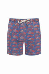 Kiff-Kiff Blue washed sea fern Bermuda swimwear blue