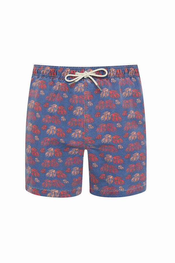 Kiff-Kiff Blue washed sea fern Bermuda swimwear blue