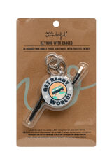 Womensecret Key ring with phone charging cable - Get ready, world! imprimé