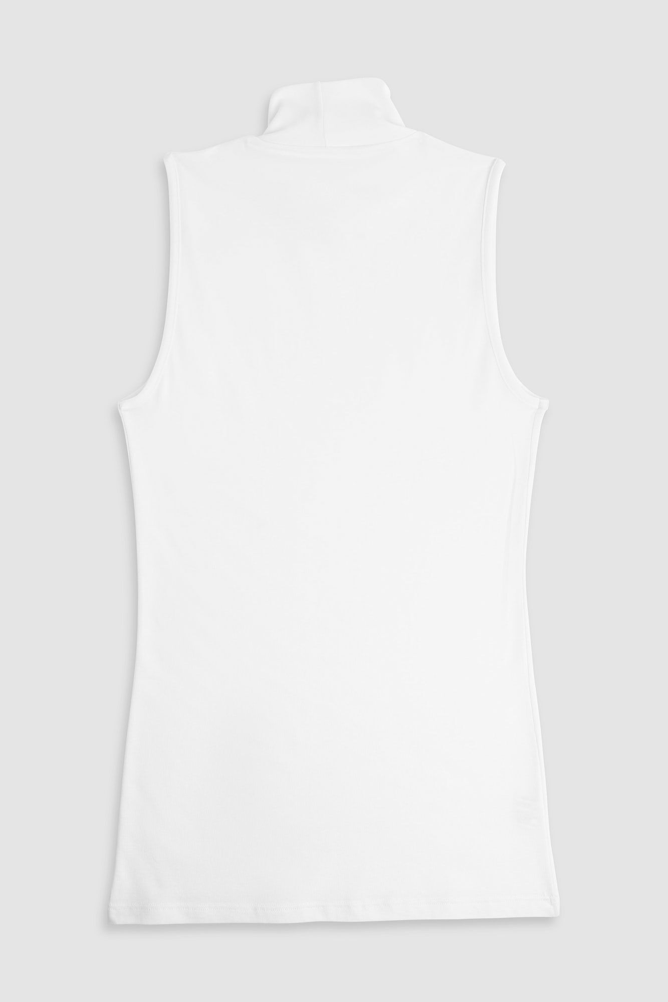 Cotonella Camiseta sin mangas de cuello alto blanca