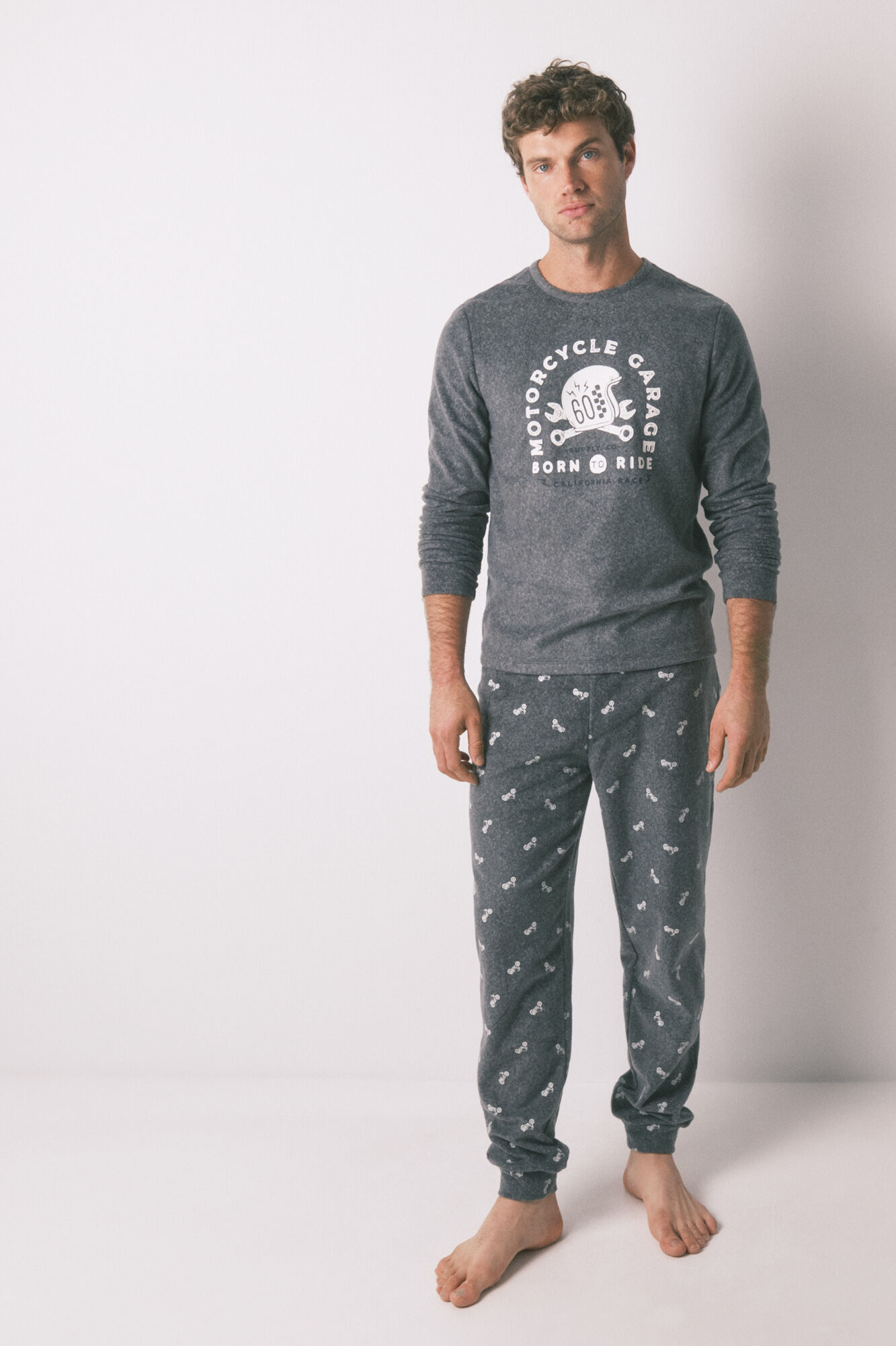 Women'secret Pyjama long long polaire homme &laquo; Moto &raquo;