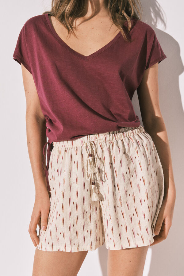 Women'secret Printed short trousers beige