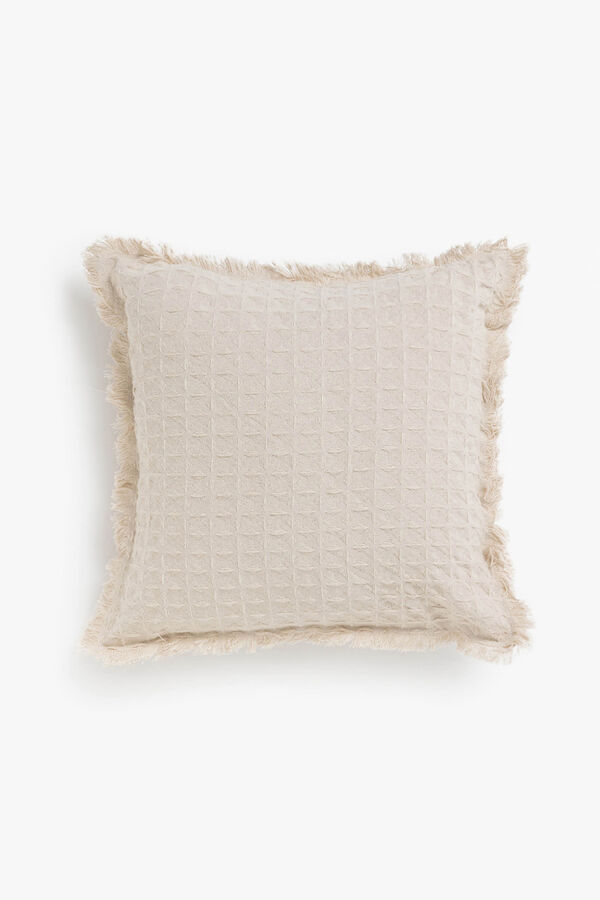 Womensecret Panal ecru waffle cushion cover imprimé