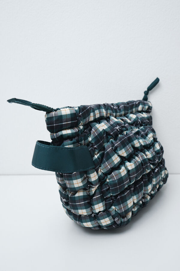 Women'secret Green plaid large vanity case printed