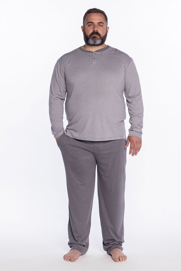 Punto Blanco Pijama comprido homem cinzento