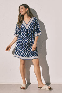 Women'secret Robe courte chemise de nuit imprim&eacute;e bleue