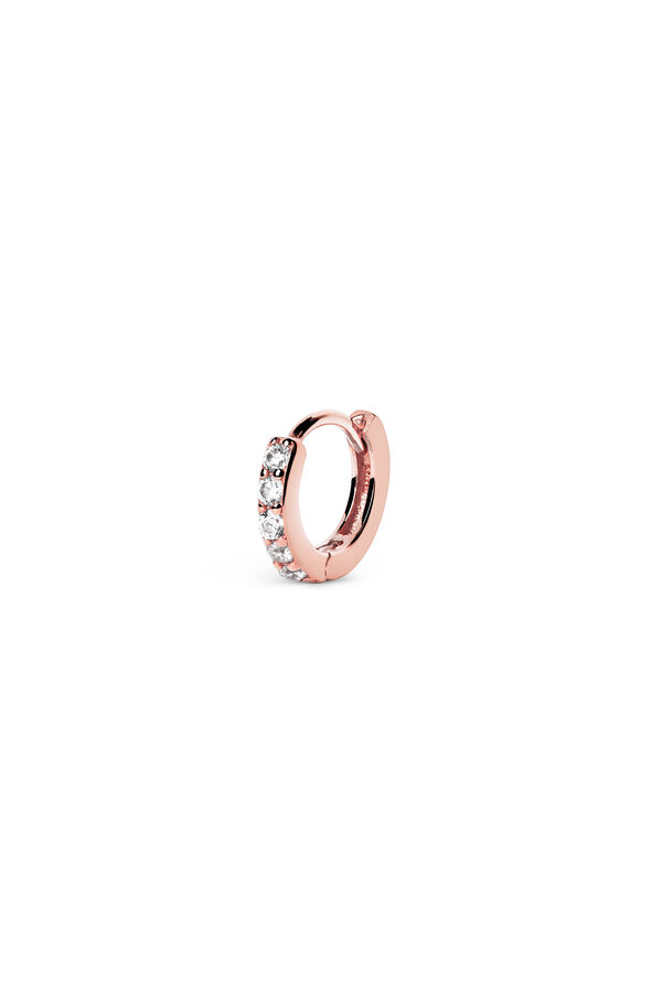 Singularu M Rose Gold Cleo Single Hoop Earring pink