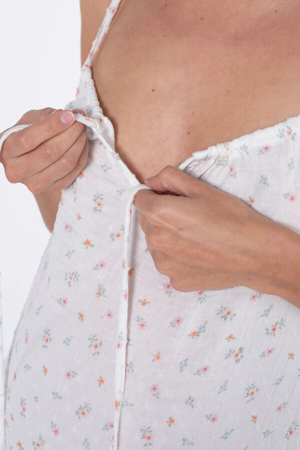 Ohma! Camis&oacute;n premam&aacute; de plumetti estampado blanco