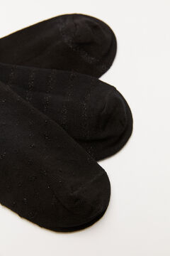 Womensecret 3-pack black lurex socks black