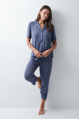 Women'secret Pyjama chemise Capri bleu bleu