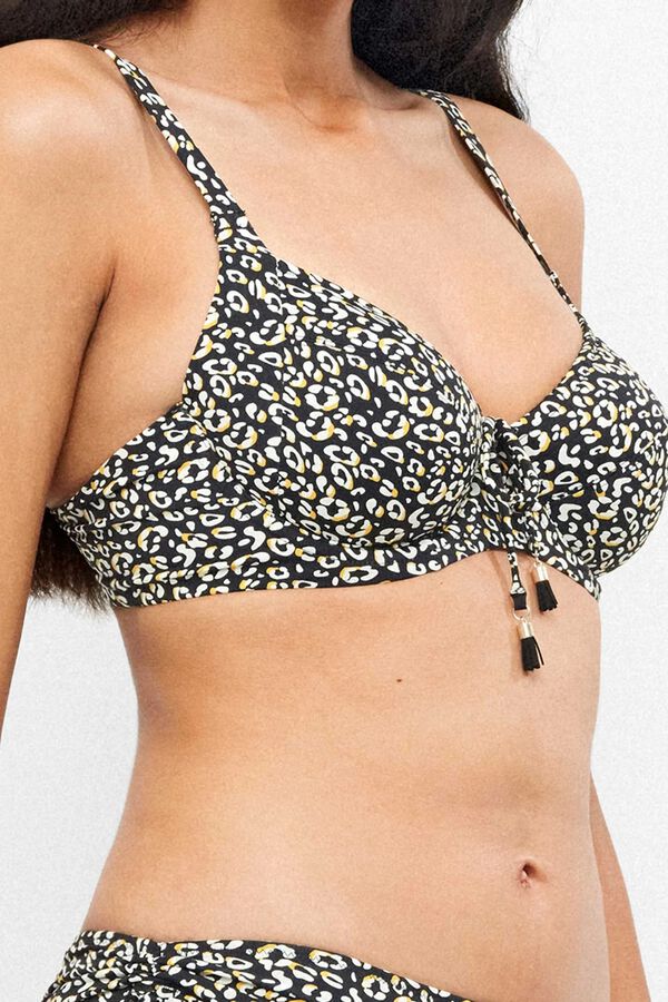 Gisela Top bikini capacidad animal print blanco