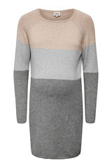 Only Maternity Vestido de punto premam&aacute; estampado rayas nude