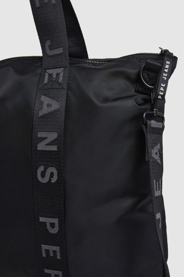 Pepe Jeans Tote bag detalles asas  negro
