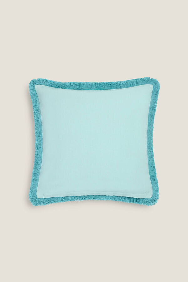 Textura Funda Coj&iacute;n Algod&oacute;n Flecos blue