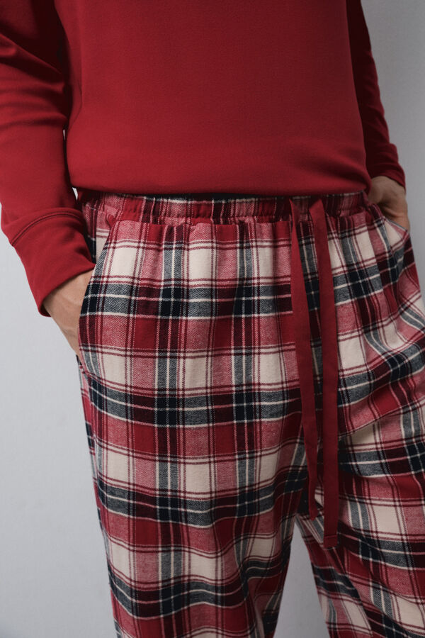 Women'secret Red plaid men's classic pyjamas red