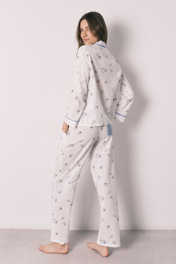 Women'secret Cotton classic long pyjamas HELLO KITTY beige