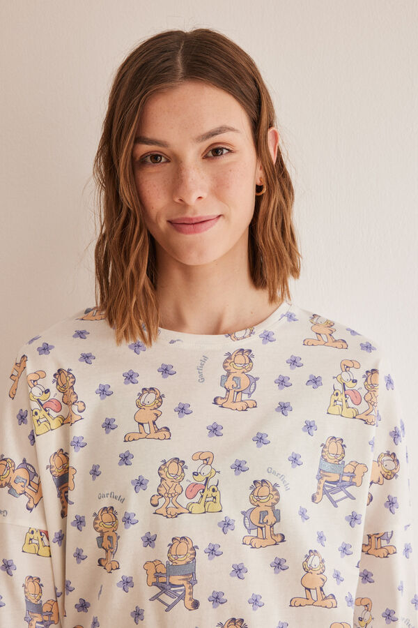 Womensecret Pijama 100% algodón Garfield marfil
