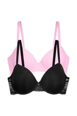 Dorina Pack de 2 sujetadores Demi con relleno negro