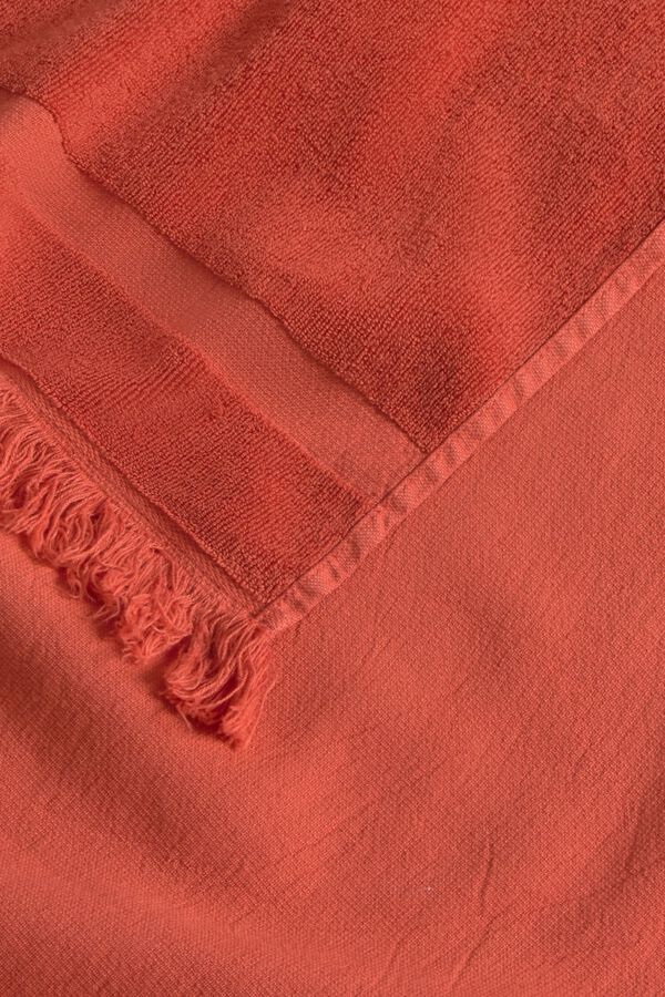 Textura Strandtuch aus Web- und Frotteestoff Rot