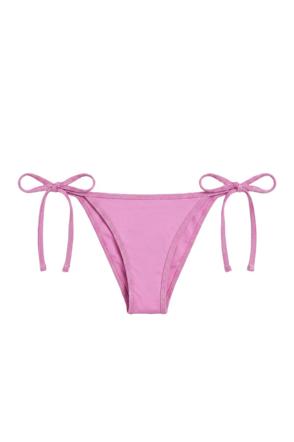 Women'secret Pink lurex classic bikini bottoms with straps pink