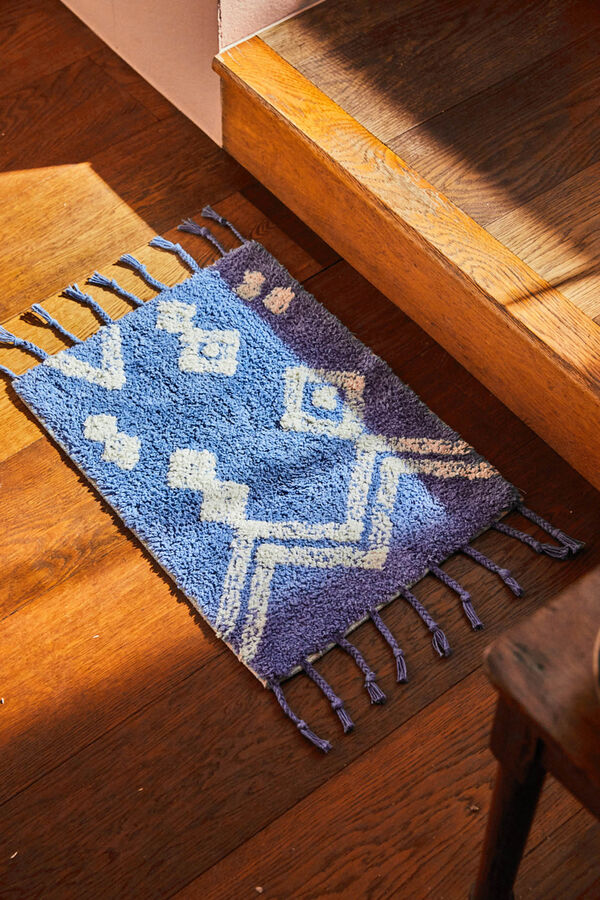 Calma House Badematte aus baumwolle mit streifen in blau helios Blau