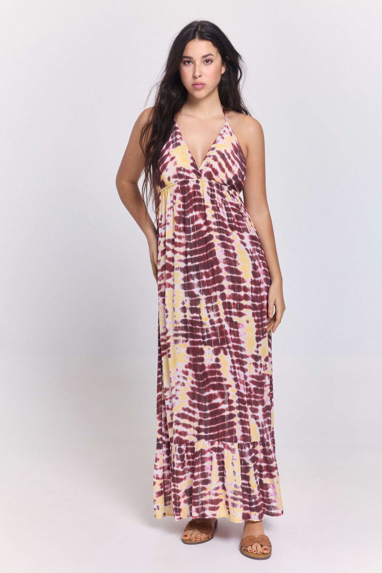 Pieces Glitzer-Strandkleid aus Viskose