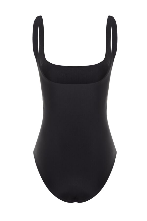 Trendyol Ba&ntilde;ador cl&aacute;sico escote recto negro