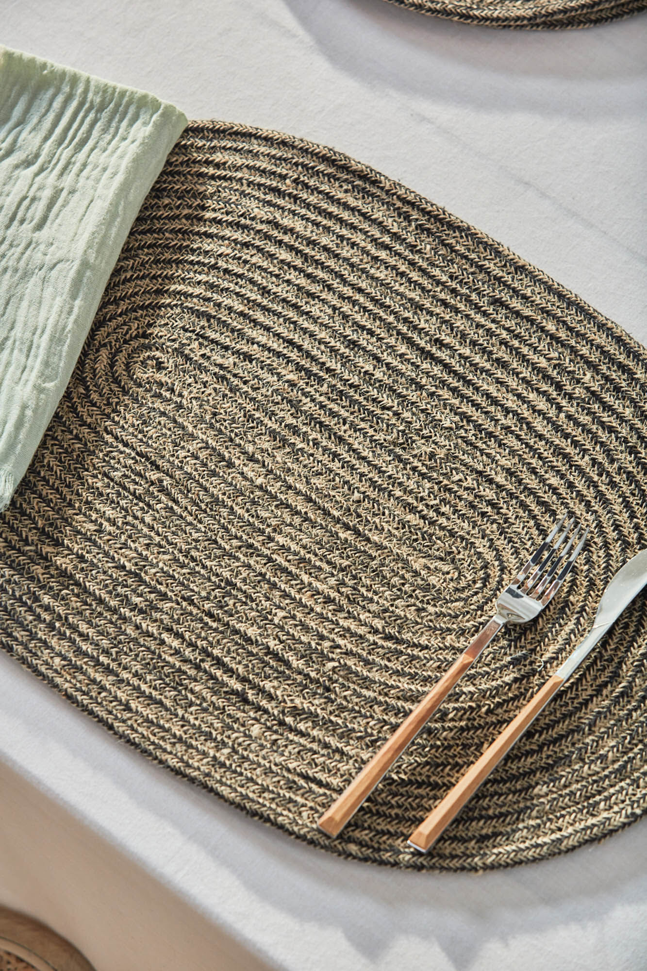 Calma House Ovales Tischset Arena. 35x50 Schwarz