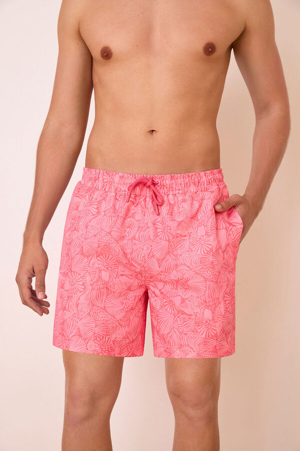 Promise Fato de banho tropical para homem vermelho