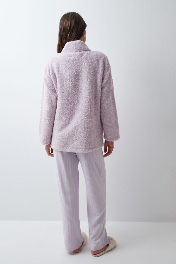 Women'secret Robe de chambre crois&eacute;e mi-longue &agrave; nouer rose