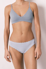 Women'secret Blue cotton classic striped panty blue
