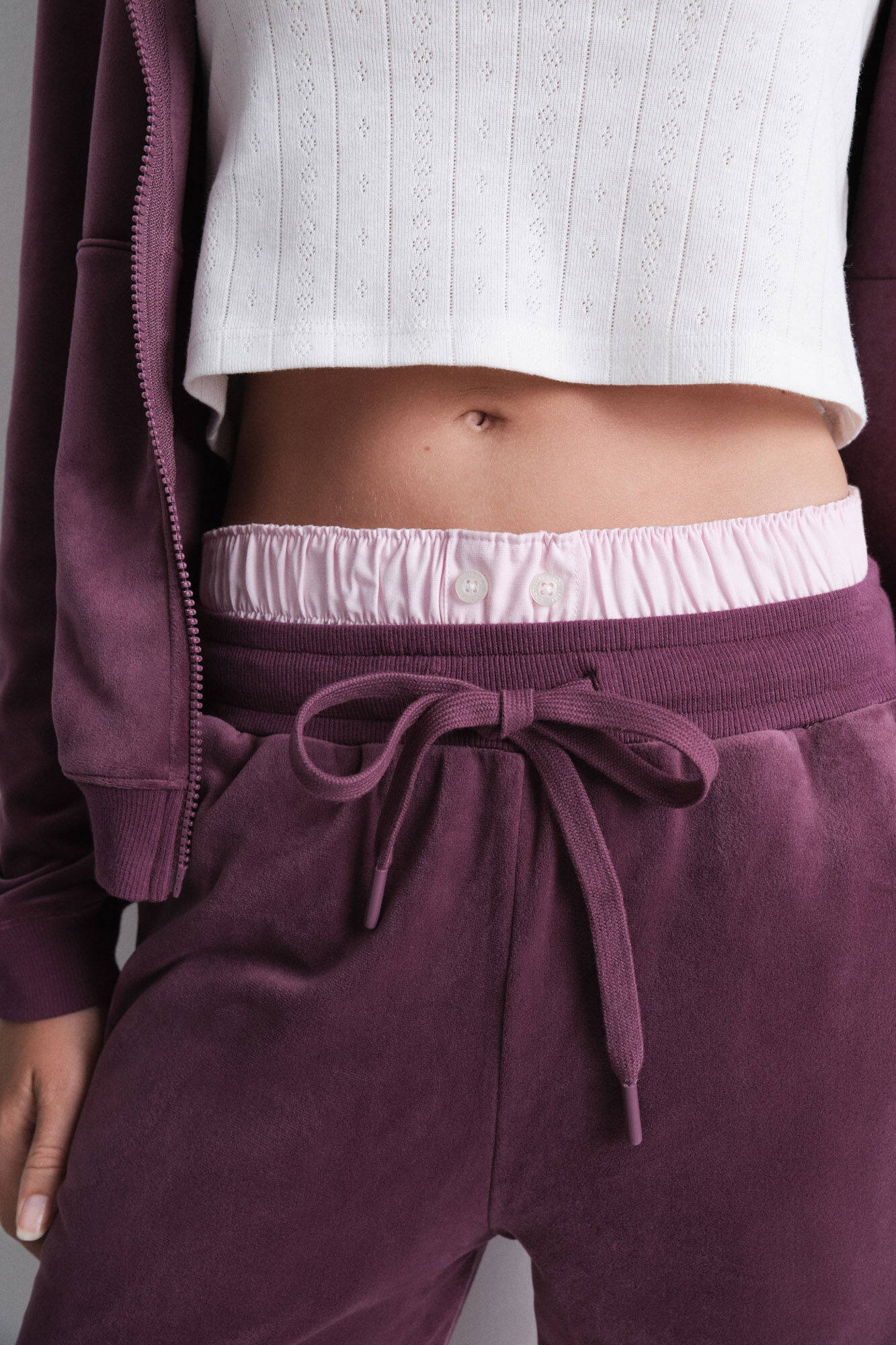 HI&BYE Soft wine velvet trouser