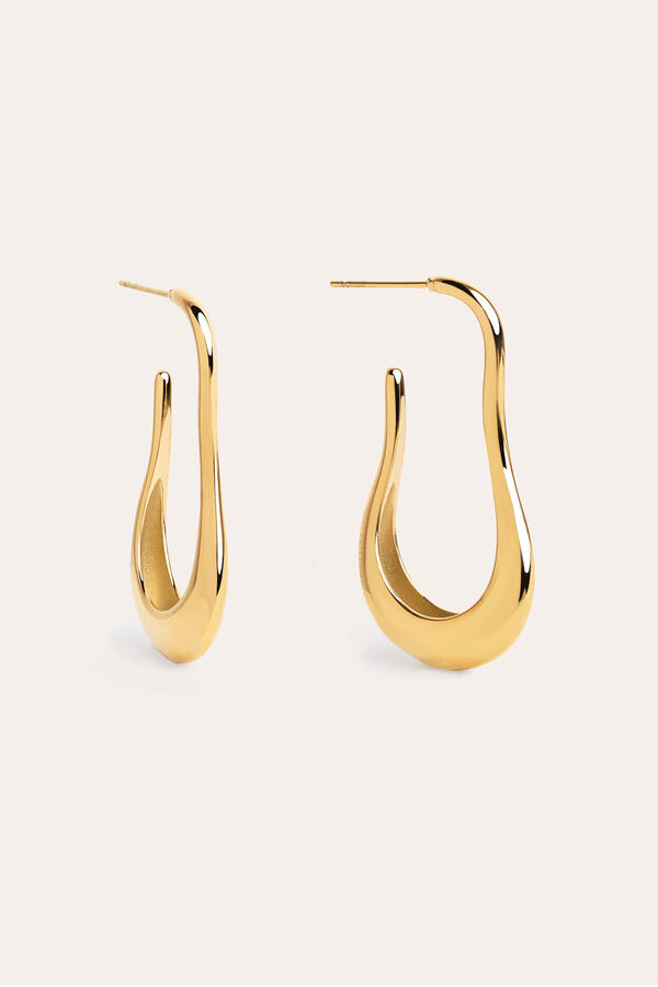 Womensecret Organic Abba gold-plated steel earrings Žuta