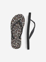 Only Chinelos estampado leopardo preto