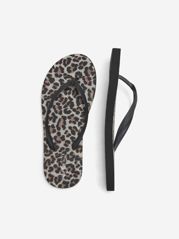 Only Chinelos estampado leopardo preto