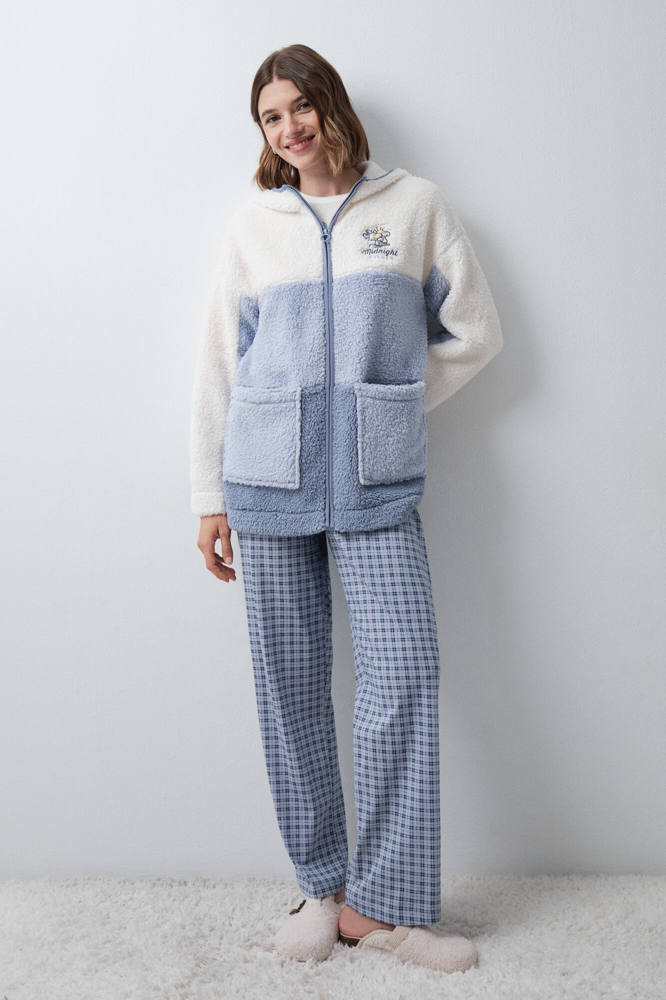 Women'secret Snoopy faux shearling hooded robe