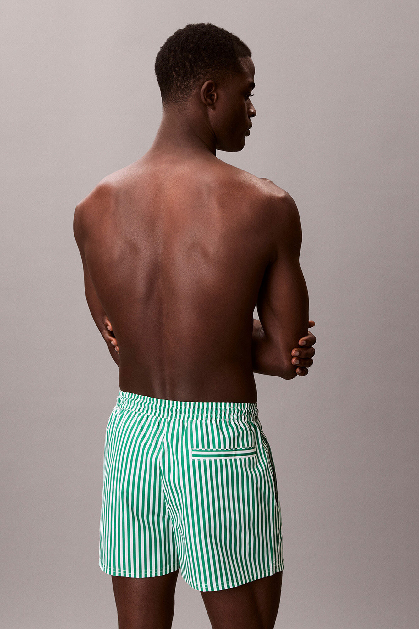 Calvin Klein Fato de banho curto com riscas e cord&atilde;o