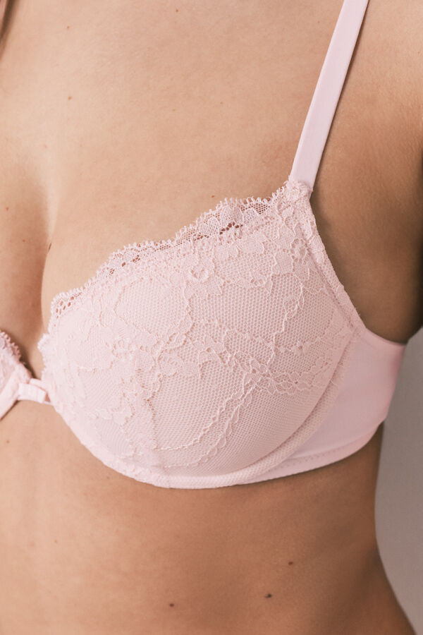 Women'secret Pink classic lace padded bra BEAUTIFUL pink
