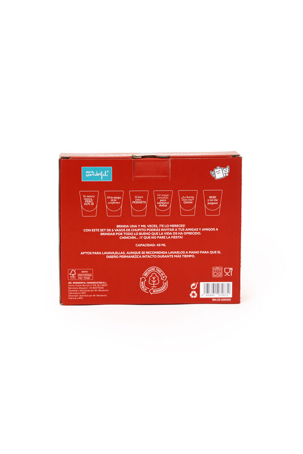 Mr. Wonderful Set of 6 shot glasses for endless toasting printed