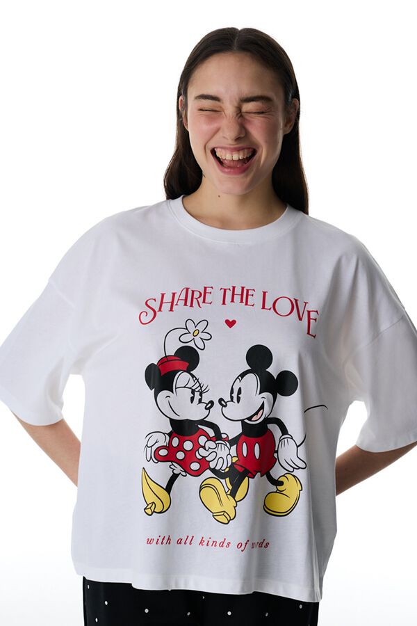 Penti Conjunto pijama lunares Mickey y Minnie blanco