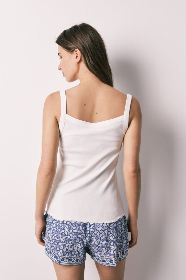 Women'secret White strap short pyjamas beige