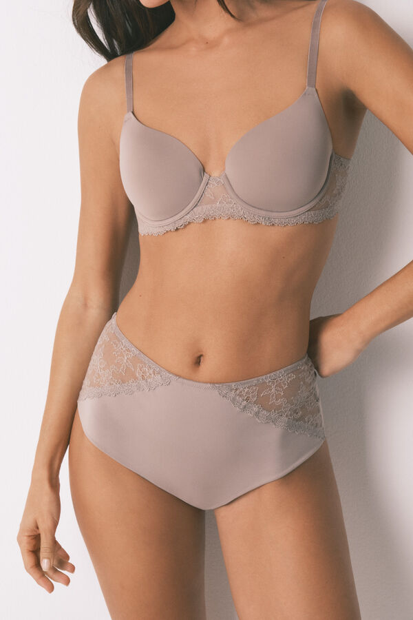 Women'secret Grey high-waisted shaping panty  mink
