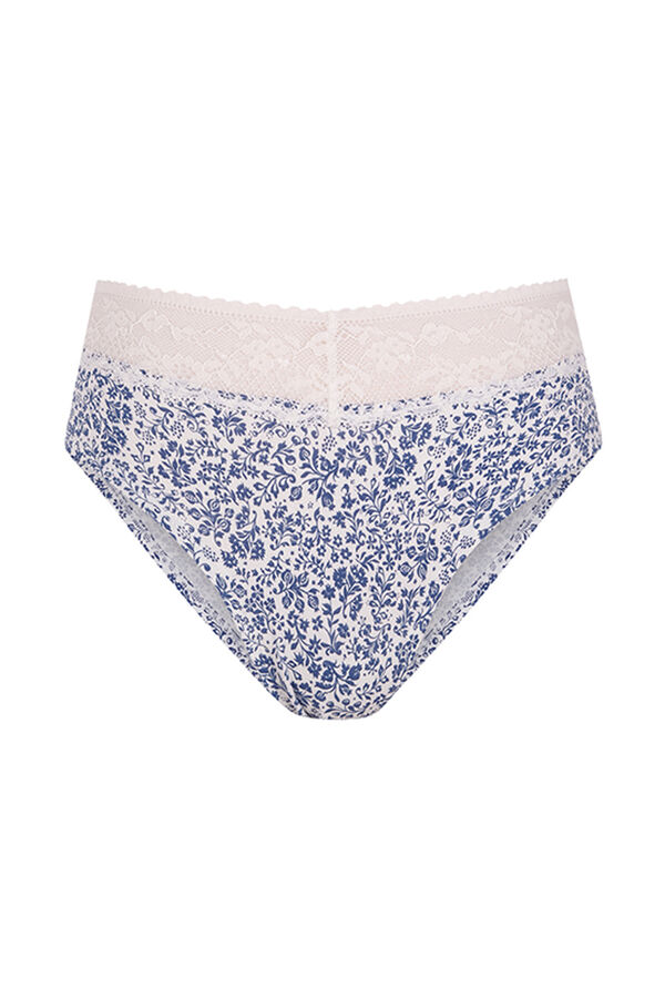 Womensecret Braga Hipster estampado gris blanco