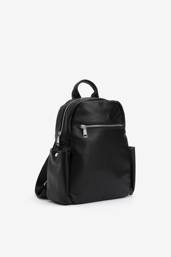 Vilanova Mochila com Al&ccedil;a de Tecido preto