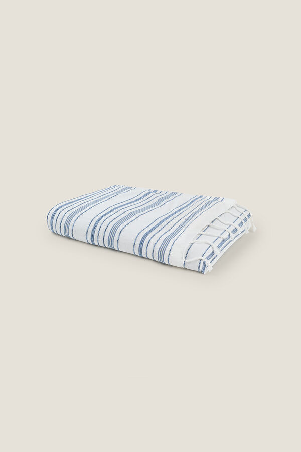 Womensecret Woven stripes terrycloth beach towel Plava