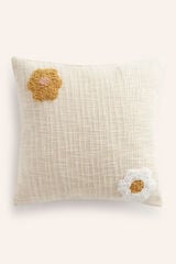 Womensecret Fiore ecru cushion cover with embroidered flowers rávasalt mintás
