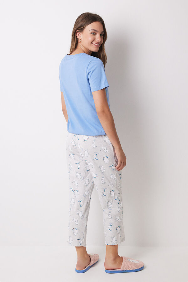 Womensecret Pijama largo Capri 100% algodón Moomin azul