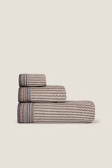 Textura Toalla rizo velour rayas gris