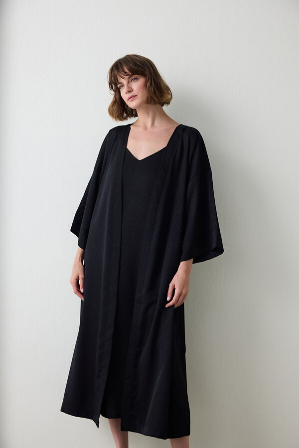 Penti Bata larga Térmica Fleur Satin Gorgeus Animal print negro