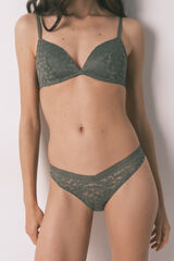 Women'secret Khaki lace classic V-waist panty beige